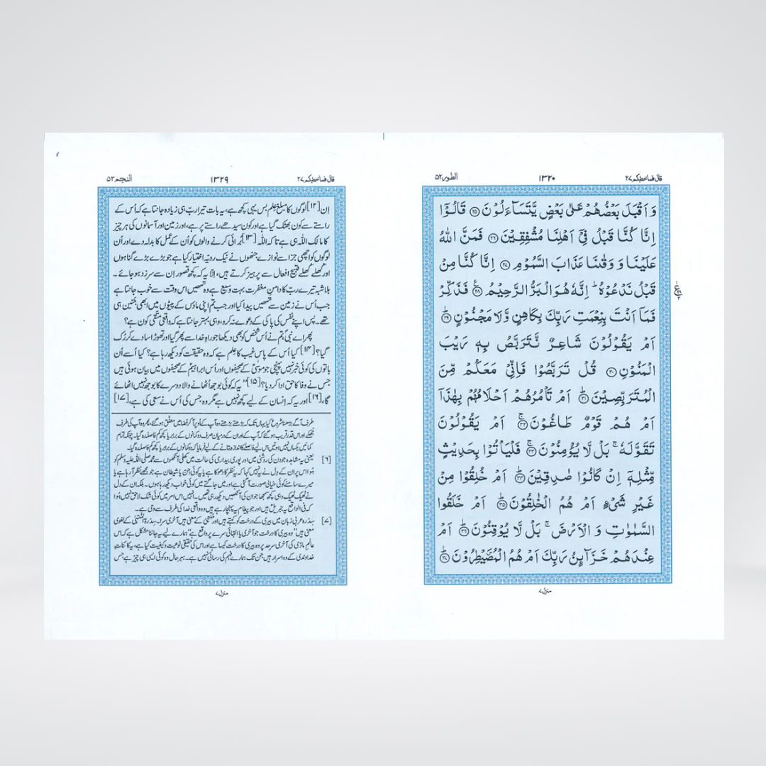 2B dual color Quran Majeed page preview with Urdu translation