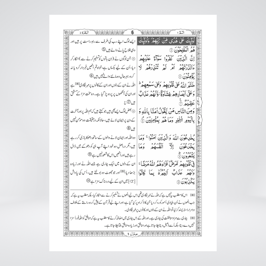 Quran Majeed with Urdu Translation and Short Tafseer — 9S Column Format Edition