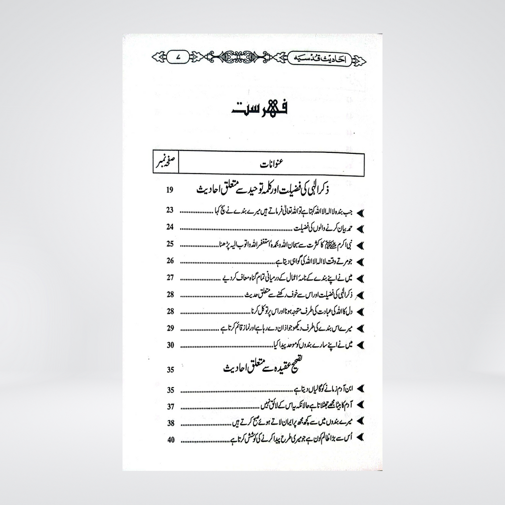 Ahadees Qudsiya | Arabic with Urdu Translation