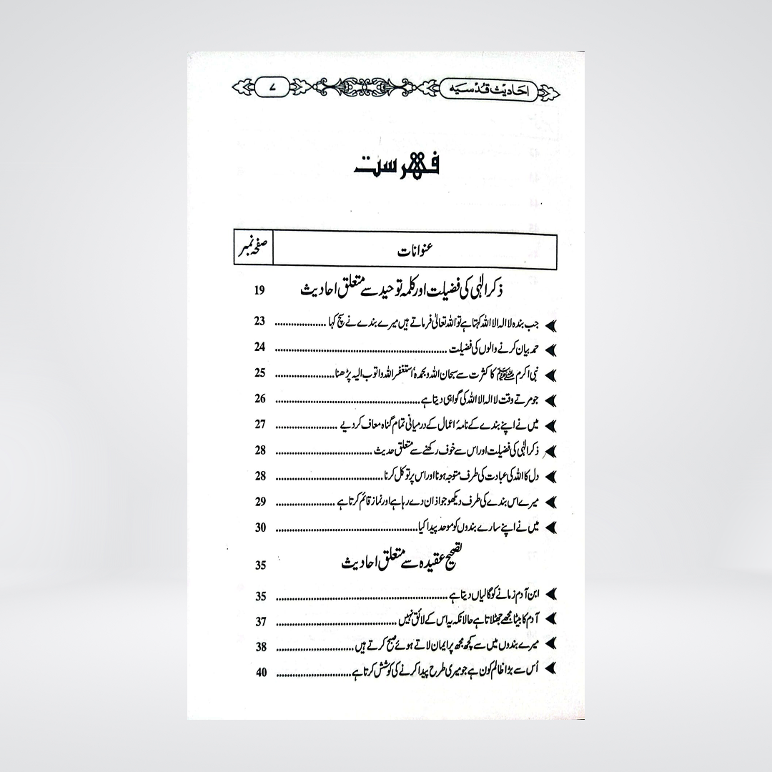 Ahadees Qudsiya | Arabic with Urdu Translation
