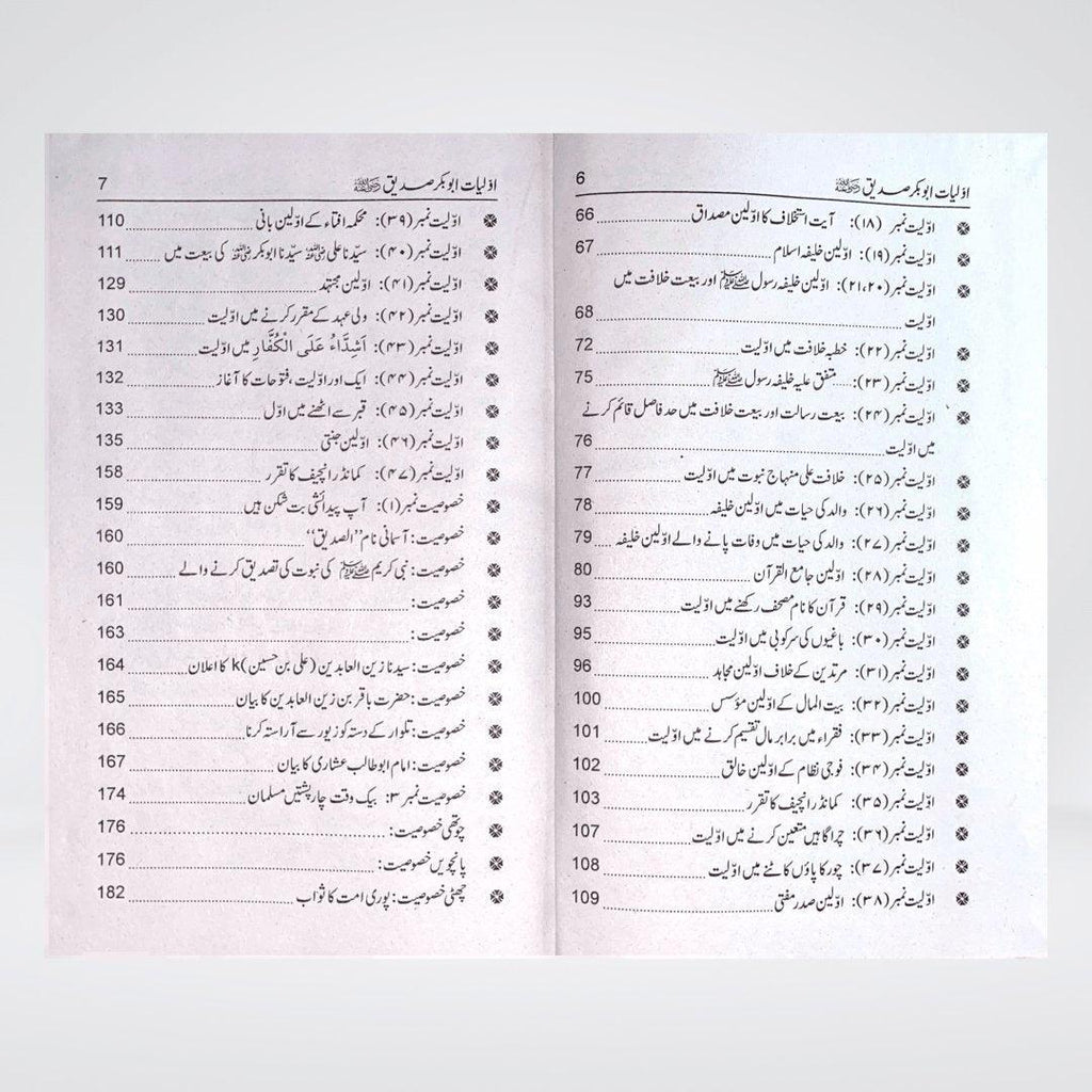Back cover of Awaliyaat o Khasoosiat Abu Bakr Siddiq