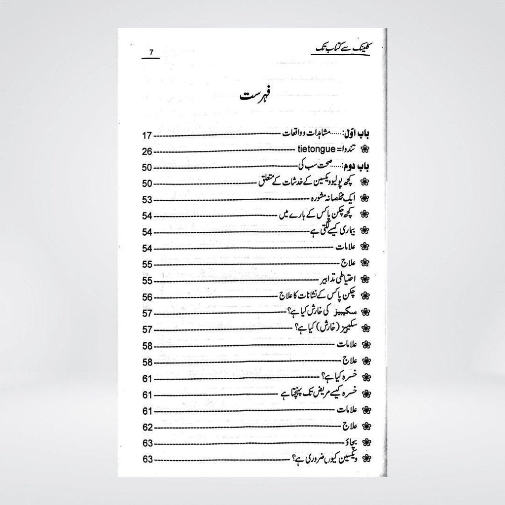 Clinic Se Kitab Tak inside pages showing Urdu memoir text