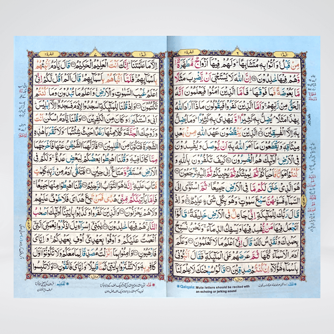 Color Coded 16 Lines Tajveedi Quran (Offset Paper) - Maktaba Quddusia 