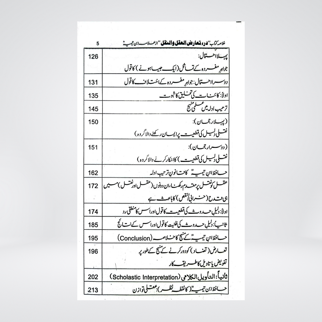 Dar Ta'arud al-Aql wa al-Naql Urdu Summary | Ibn Taymiyyah