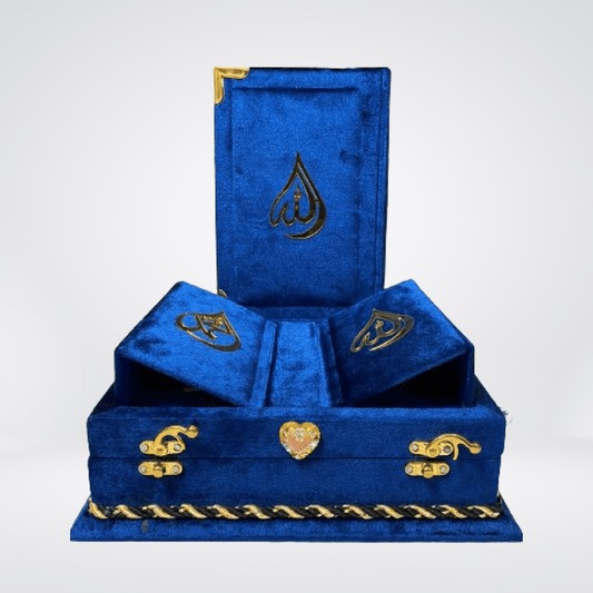 Velvet Quran with Rehl Box (Gift Edition) - Maktaba Quddusia 