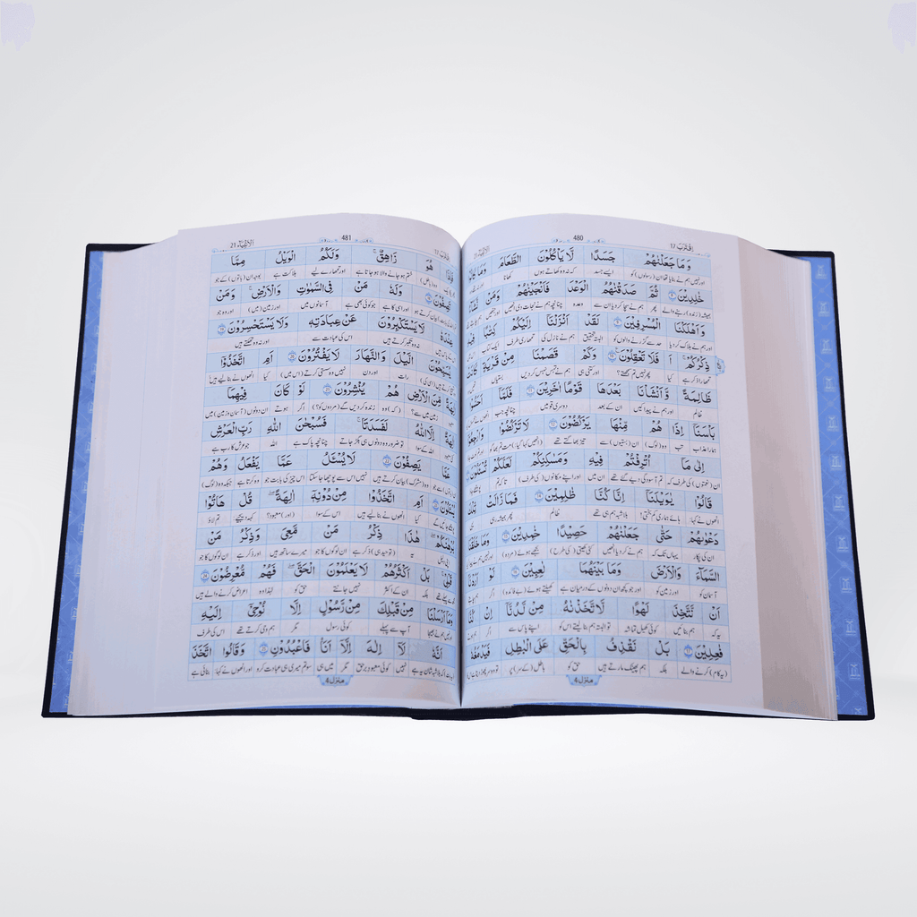Inside pages of Maani ul Quran word-by-word Urdu Quran translation