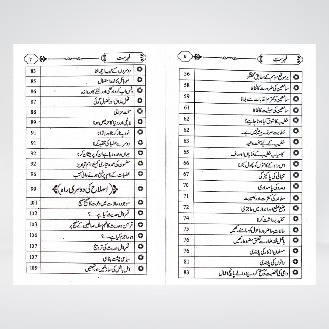Islah Ki Rahain back cover by Maktaba Quddusia