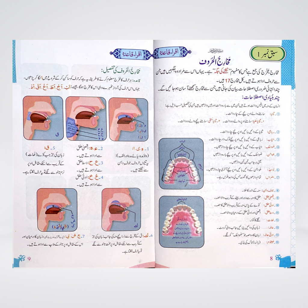 Iqra Qaida Colorful back cover by Maktaba Quddusia