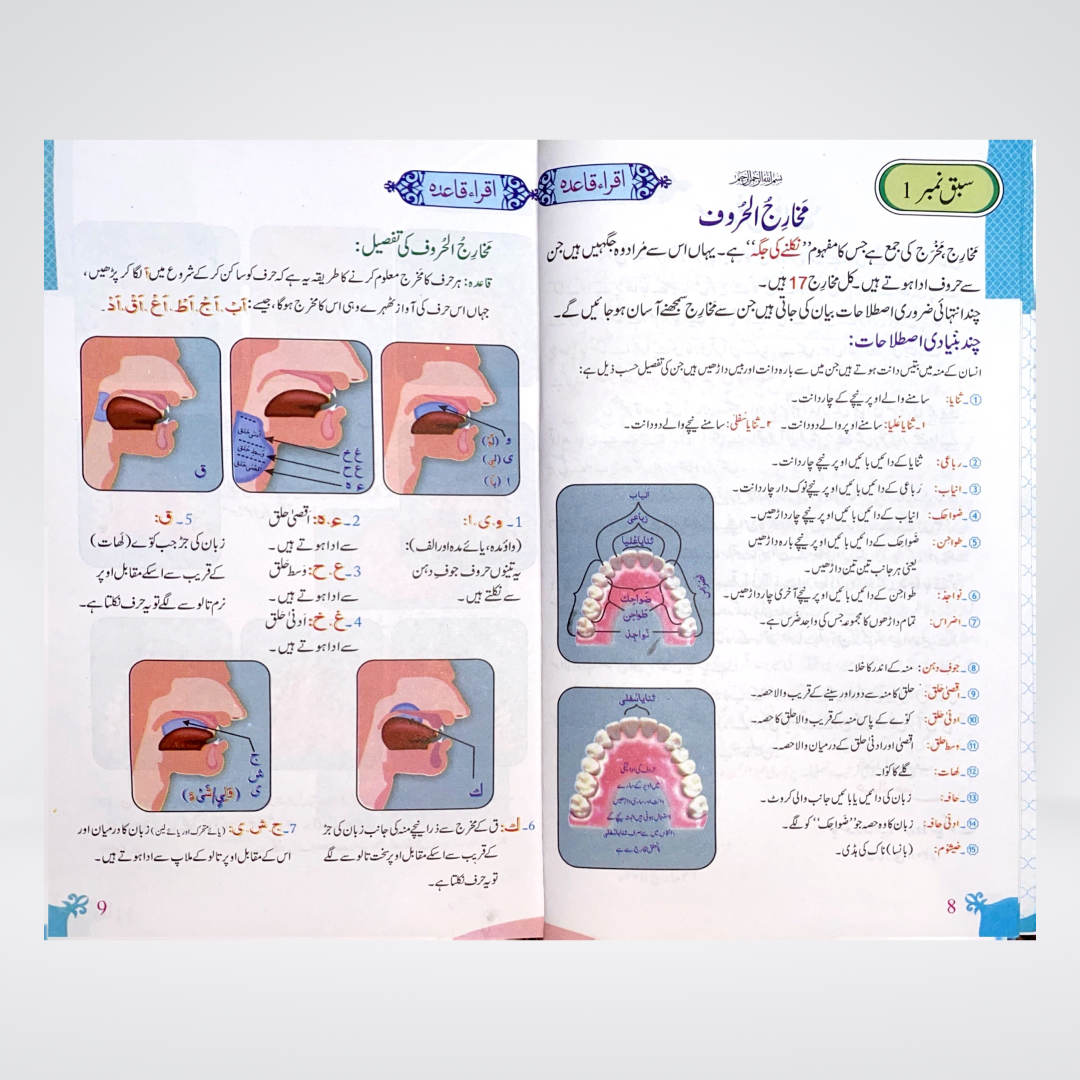 Iqra Qaida Colorful back cover by Maktaba Quddusia
