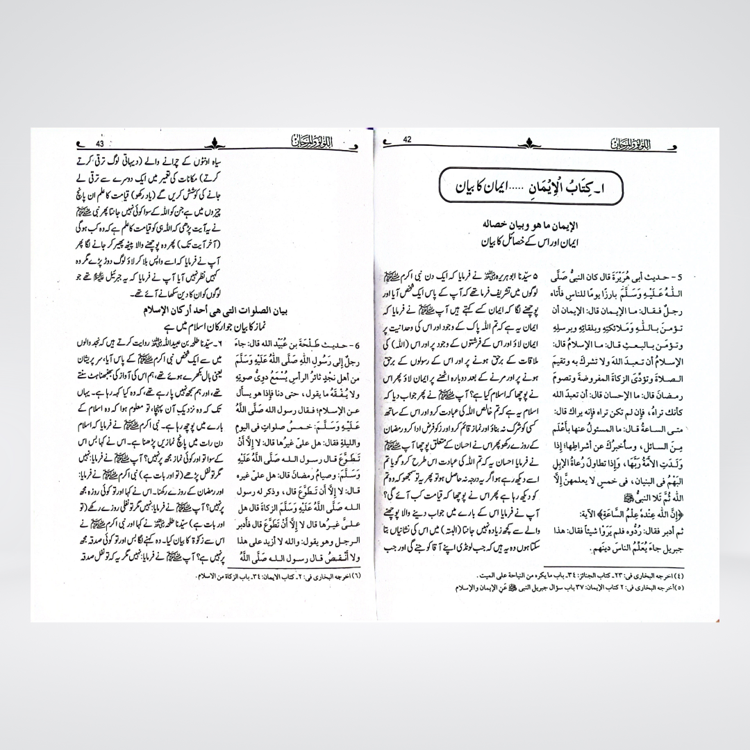 Al Lulu Wal Marjan Urdu Hadith reference book open pages