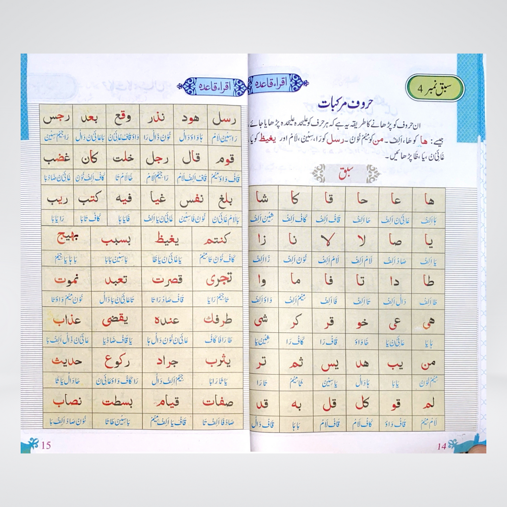 Iqra Qaida Colorful product view for maktab and home learning