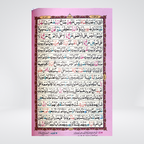 Color Coded 16 Lines Tajveedi Quran inside page showing tajweed color rules