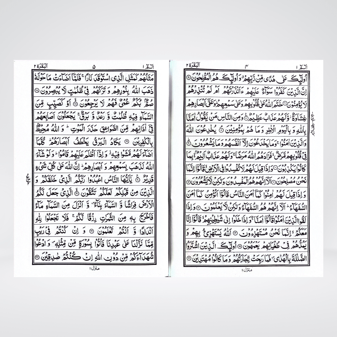Quran 15 Lines | Large Font | Imported Paper - Maktaba Quddusia 