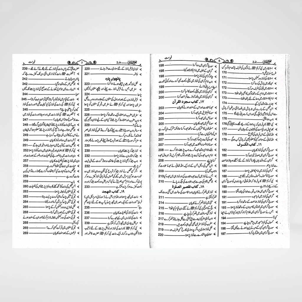 Sahih Bukhari Urdu volume one open showing Arabic Hadith text with Urdu translation