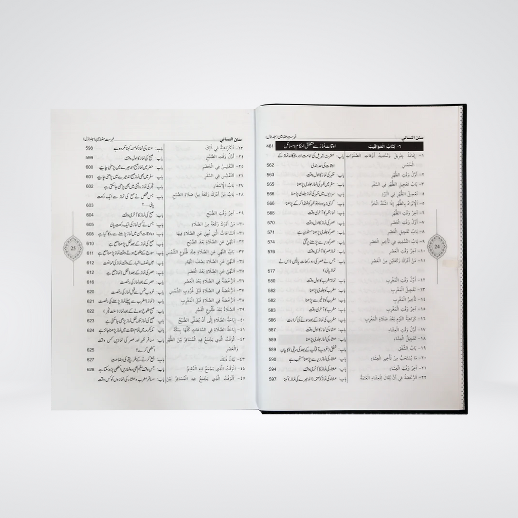 Sunan An-Nasai Urdu 7 volume Hadith collection side view