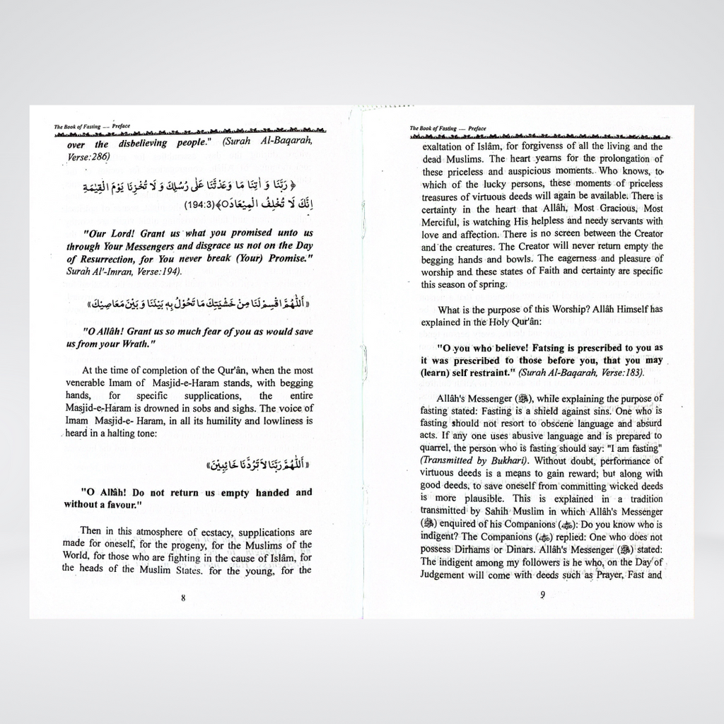 The Book Of Fasting - Maktaba Quddusia 