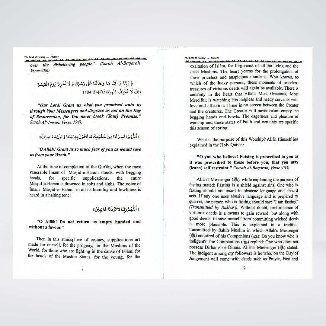 The Book Of Fasting - Maktaba Quddusia 