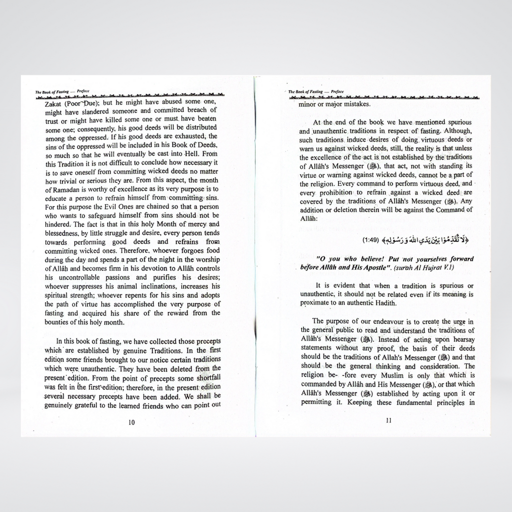 The Book Of Fasting - Maktaba Quddusia 