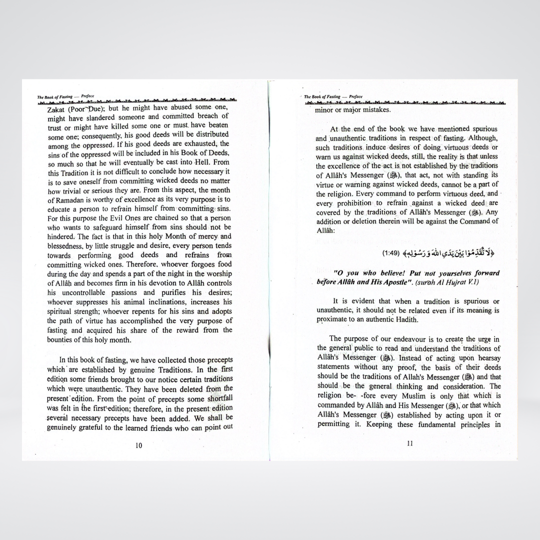 The Book Of Fasting - Maktaba Quddusia 
