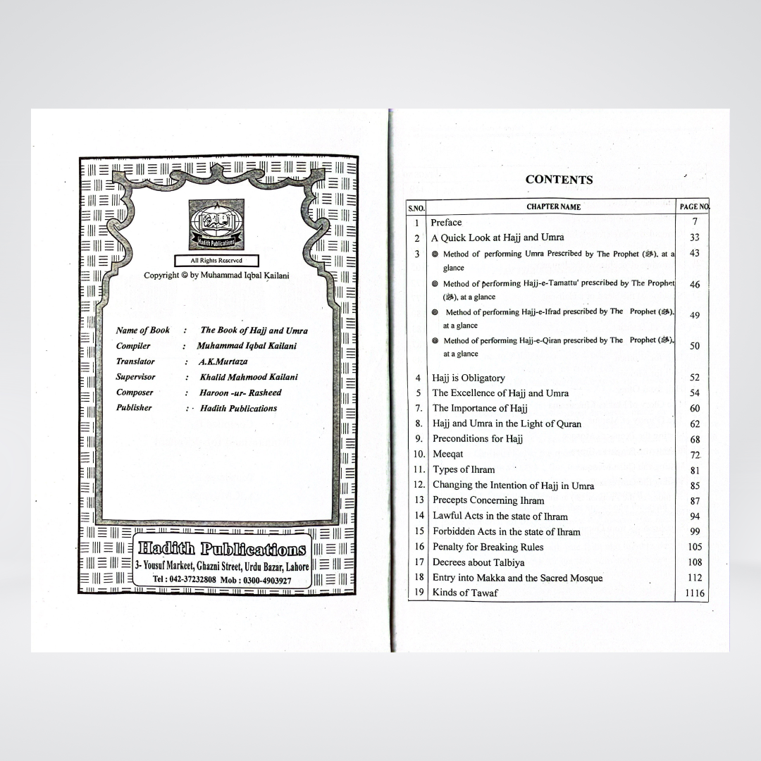 The Book of Hajj & Umrah - Maktaba Quddusia 