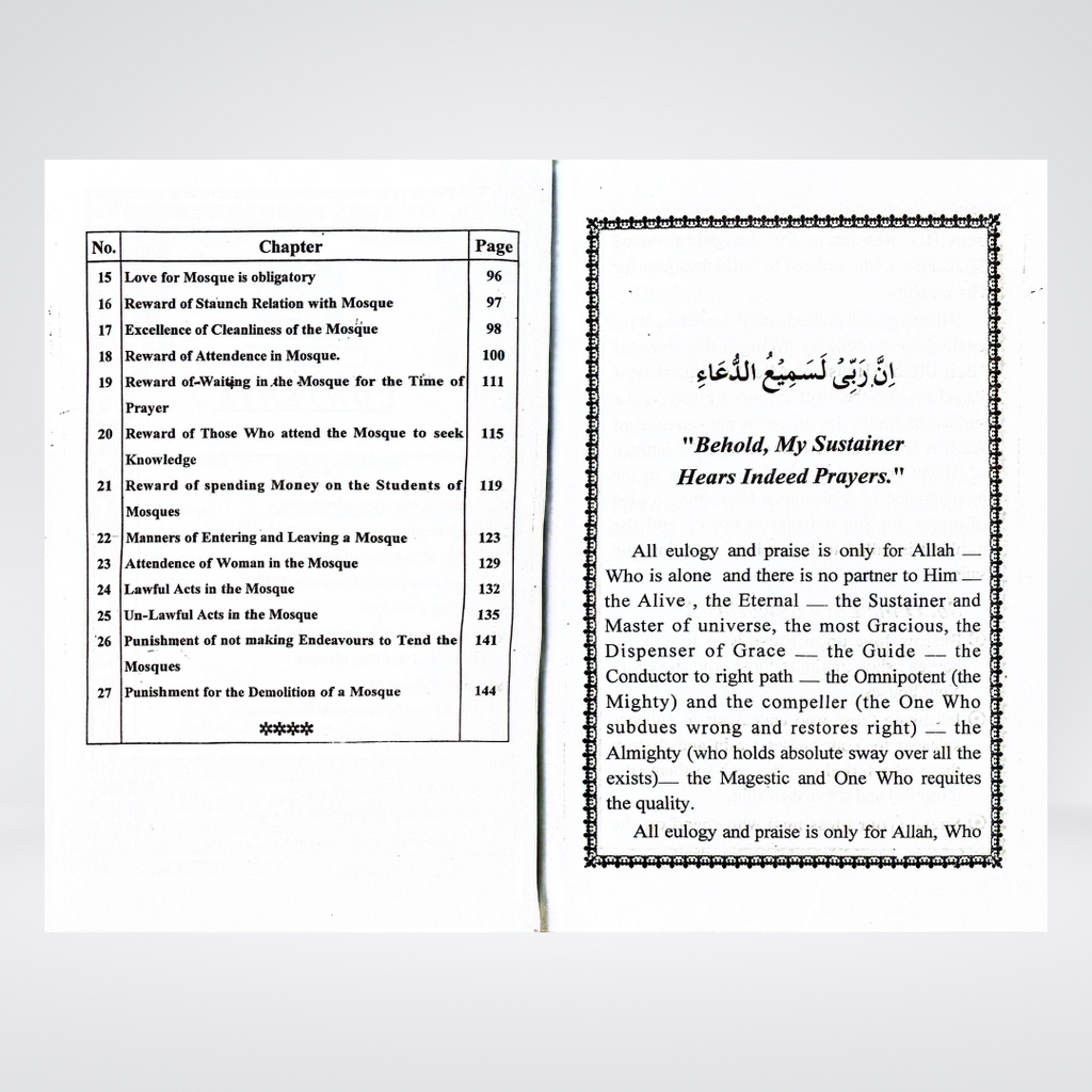The Book on Mosque - Maktaba Quddusia 