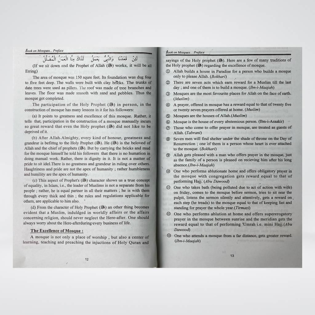 The Book on Mosque - Maktaba Quddusia 