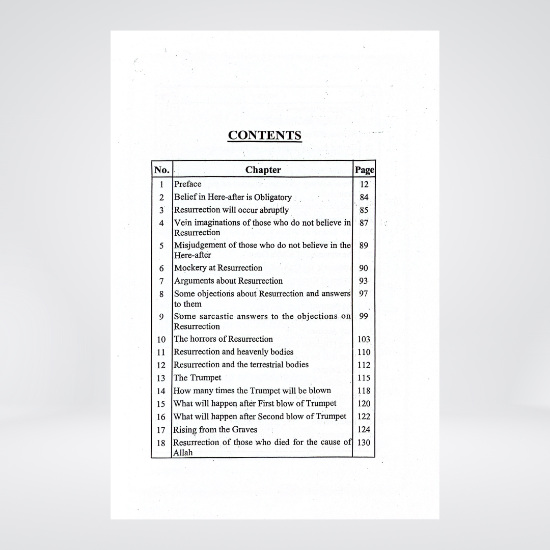The Book on Resurrection - Maktaba Quddusia 