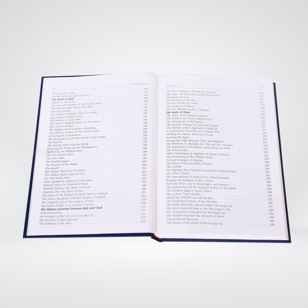 The Sealed Nectar Single Color Edition inside pages with English biography text