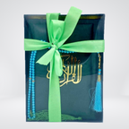 Green Velvet Gift Quran 76S with Quran box and tasbih
