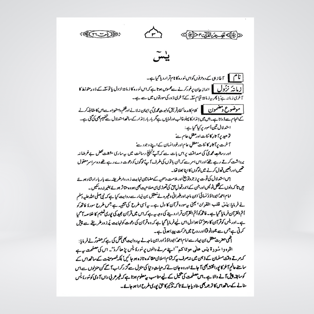 Ya-Sin | Urdu Tafseer | Syed Abul Ala Maududi