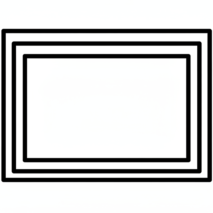 Generate an outline icon showing a frame borders since i want to add text "Durable Frame Borders", so i need an icon related to that